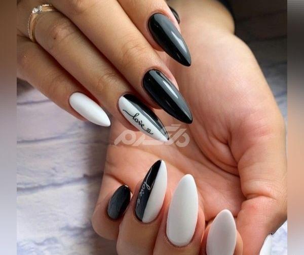 عکس طرح ناخن رنگ مشکی