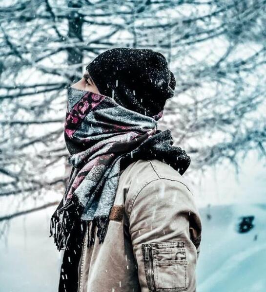 ژست عکس برفی پسرانه