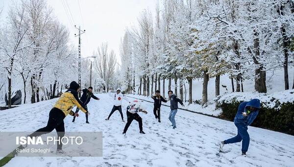 عکس برف پاییزی