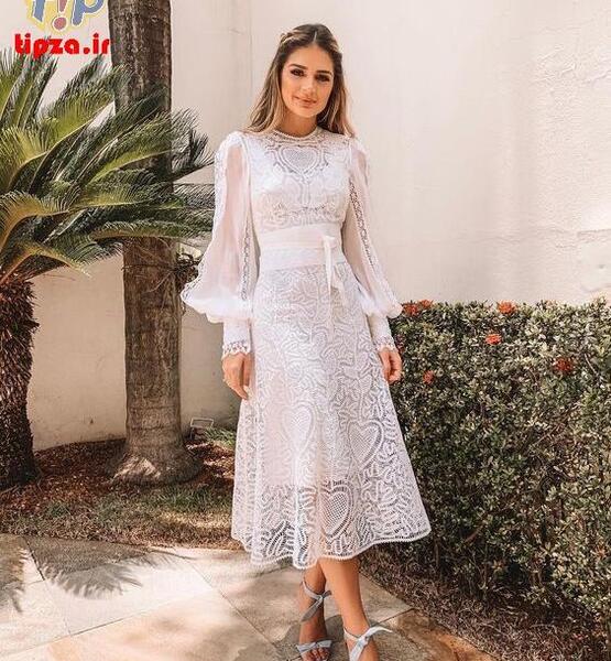 عکس لباس مجلسی دخترانه توری بلند