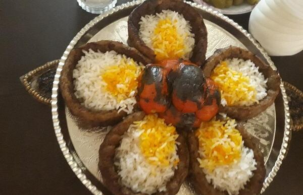 عکس تزیین چلو کباب