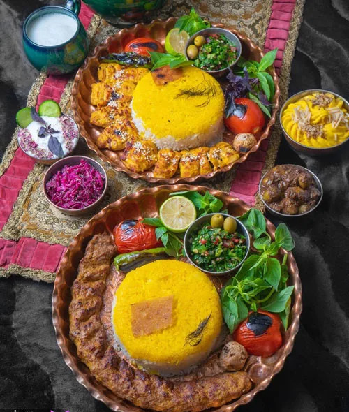 عکس تزیین چلو کباب