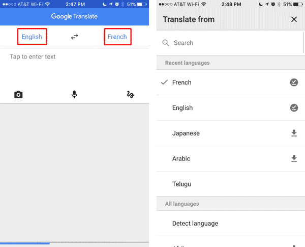 گوگل ترنسلیت با عکس برای ایفون