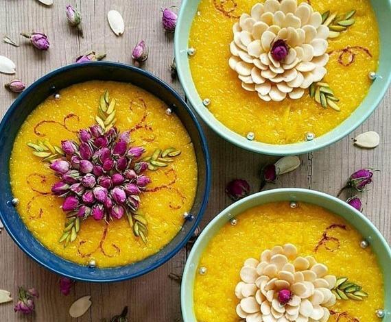 عکس تزیین حلوا و شله زرد