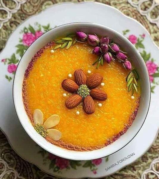 عکس تزیین حلوا و شله زرد