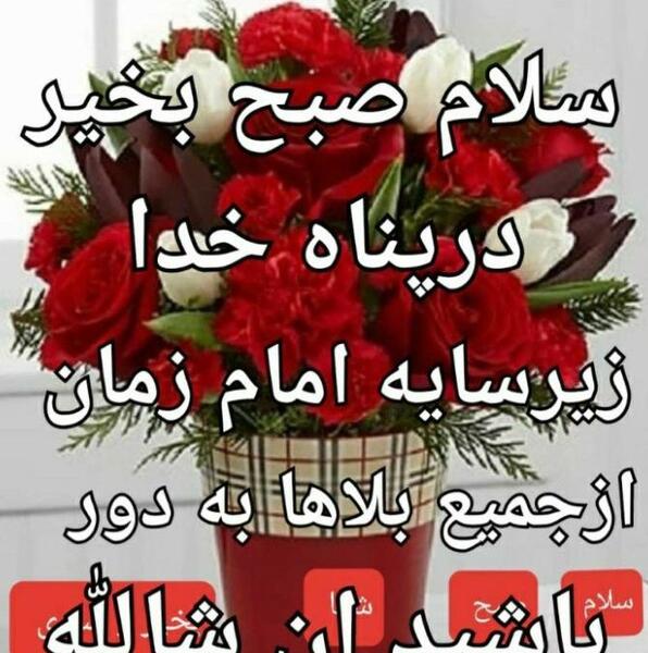 عکس نوشته سلام صبح بخیر امام رضایی