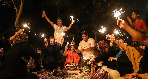عکس شب پارک