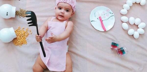 عکس های ماهگرد نوزاد دختر