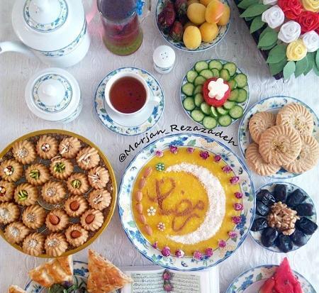 عکس تزیین سفره افطاری جدید