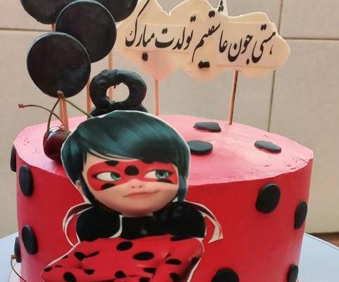 عکس دختر کفشدوزکی برای روی کیک