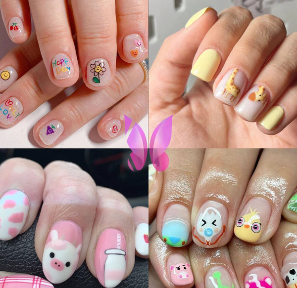 عکس ژلیش ناخن طبیعی بچه گانه