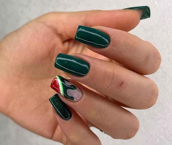 عکس طراحی ناخن هندوانه