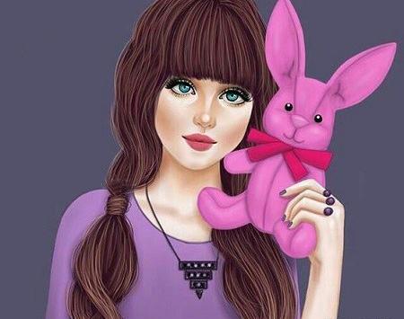 عکس برای پروفایل کارتونی دخترانه