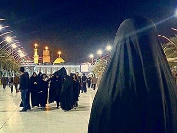 عکس دختر با حجاب در کربلا