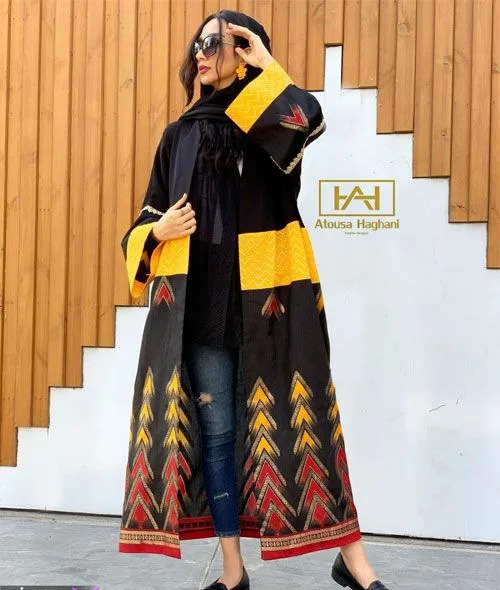 عکس مدل مانتو جلو باز ژاکارد