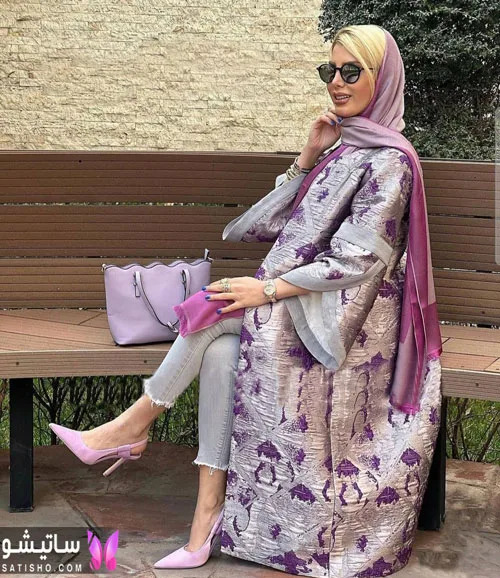 عکس مدل مانتو جلو باز ژاکارد