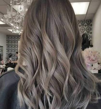 عکس رنگ مو خاکستری دودی