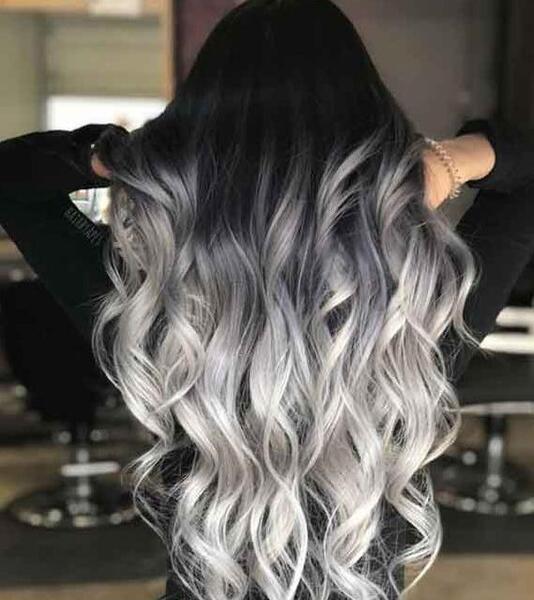 عکس رنگ مو خاکستری دودی