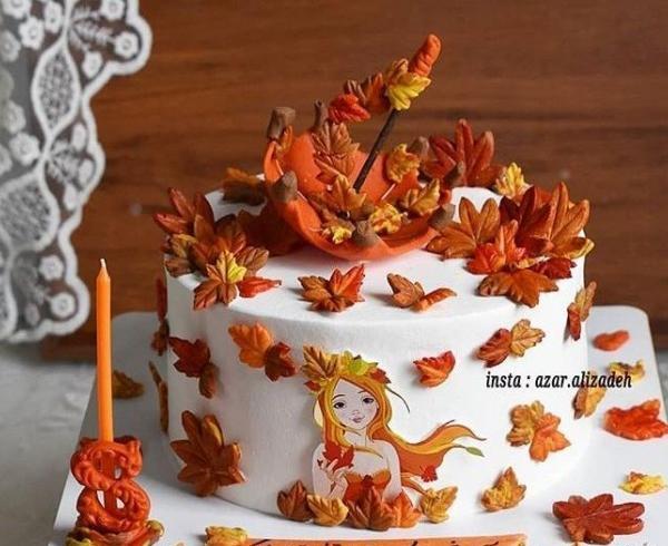 عکس روی کیک پاییزی