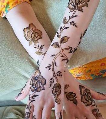 عکس حنا روی دست شیک