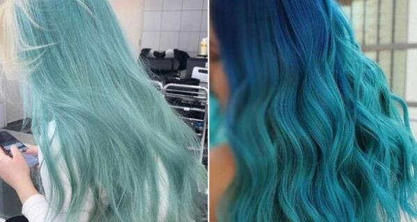 عکس رنگ مو سبز ابی