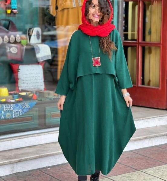 عکس لباس مجلسی بلند پوشیده دو تیکه