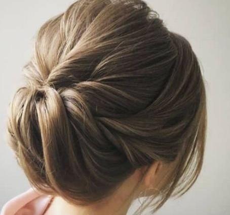 عکس شینیون مو برای صورت های گرد