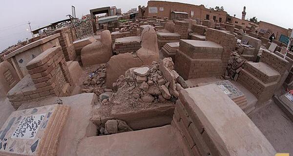 عکس هوایی قبرستان وادی السلام