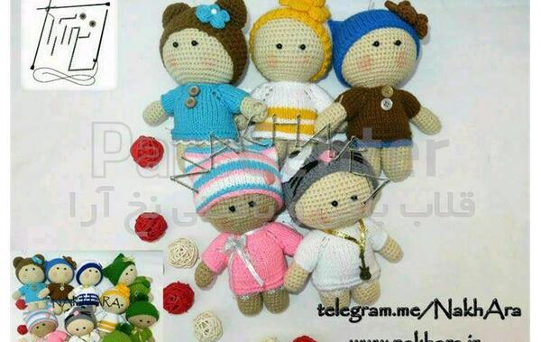 عکس نقاشی صورت عروسک پارچه ای