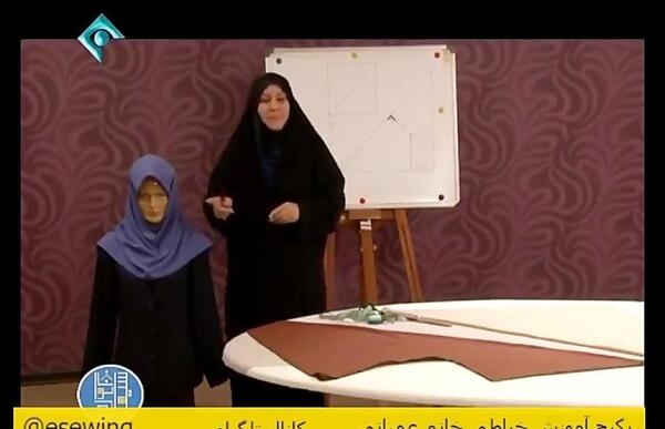 عکس آموزش دوخت مقنعه ساده خانم عمرانی