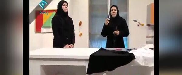 عکس آموزش دوخت مقنعه ساده خانم عمرانی