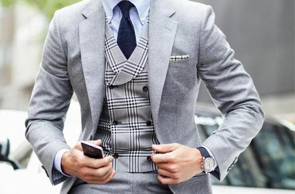 عکس کت شلوار خط دار