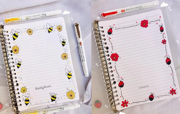 عکس نقاشی گل دور دفتر
