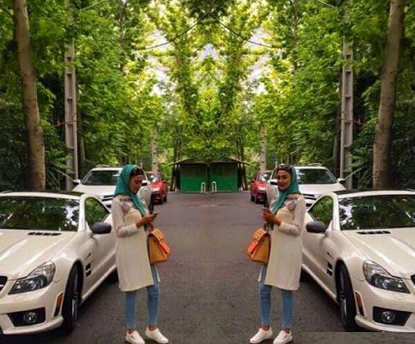 عکس دختر ایرانی کنار ماشین