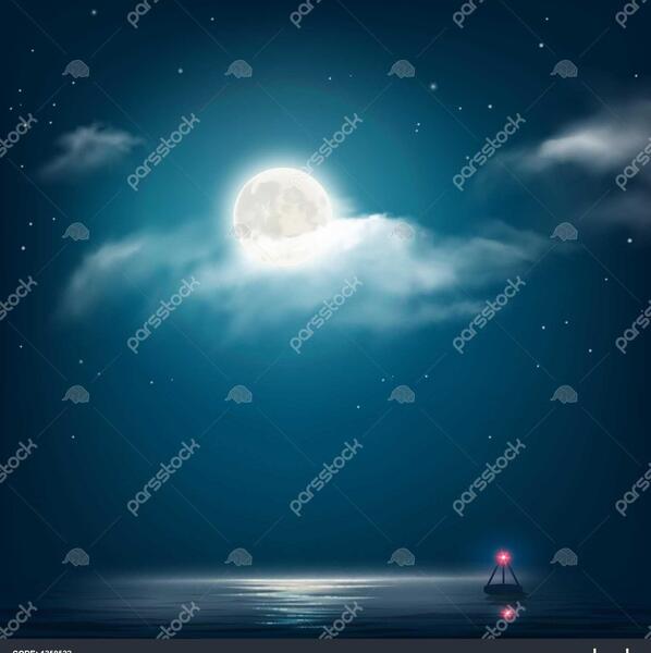 عکس ماه در آسمان شب