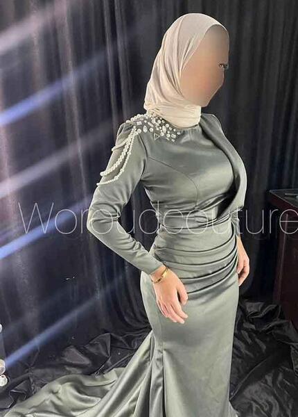 عکس لباس مجلسی بلند پوشیده مخمل