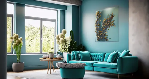عکس مبل فیروزه ای