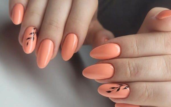 عکس کاشت ناخن رنگ هلویی