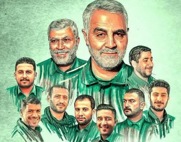 عکس سردار سلیمانی و خامنه ای و خمینی