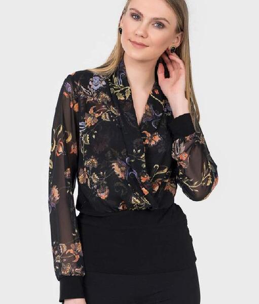 عکس شومیز حریر طرح دار