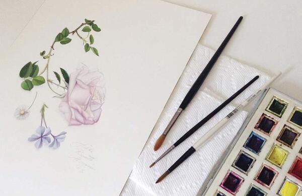عکس نقاشی گل نقطه ای