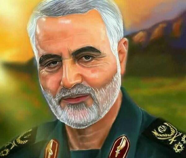 عکس حاج قاسم نقاشی