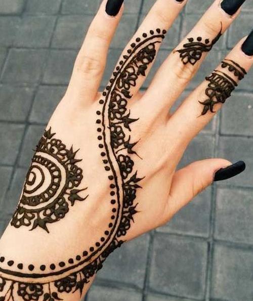 عکس حنای روی دست ساده