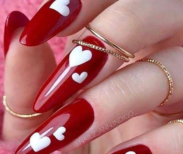 عکس طرح ناخن قلب