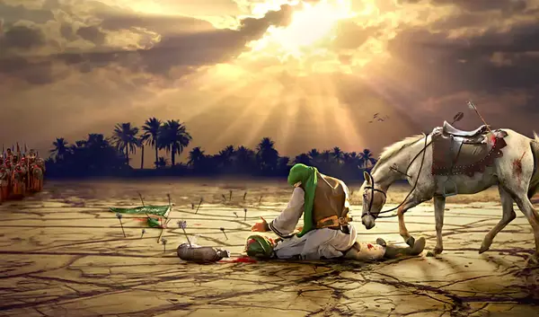 عکس امام حسین نماز
