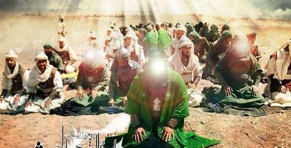 عکس امام حسین نماز