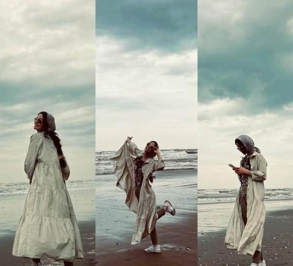 عکس کنار دریا ژست