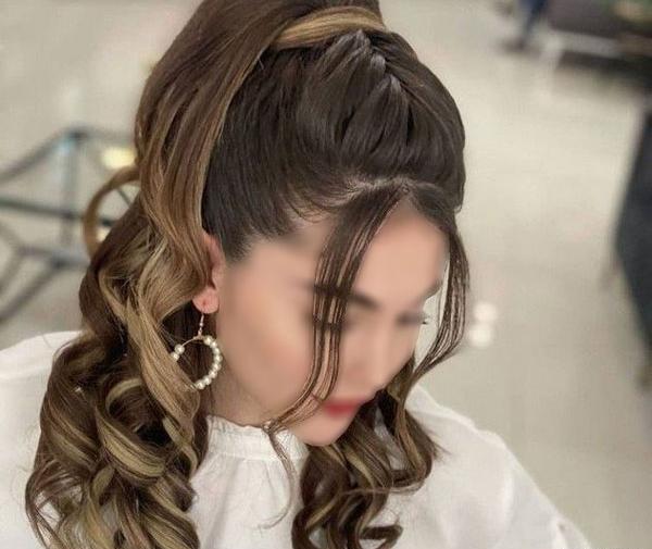 عکس شینیون مو نیم باز