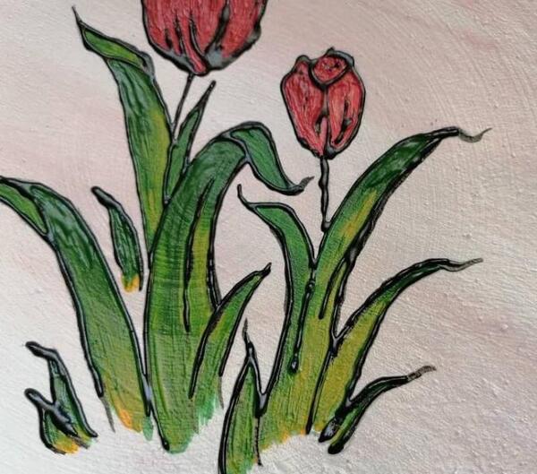 عکس ایده نقاشی گل لاله