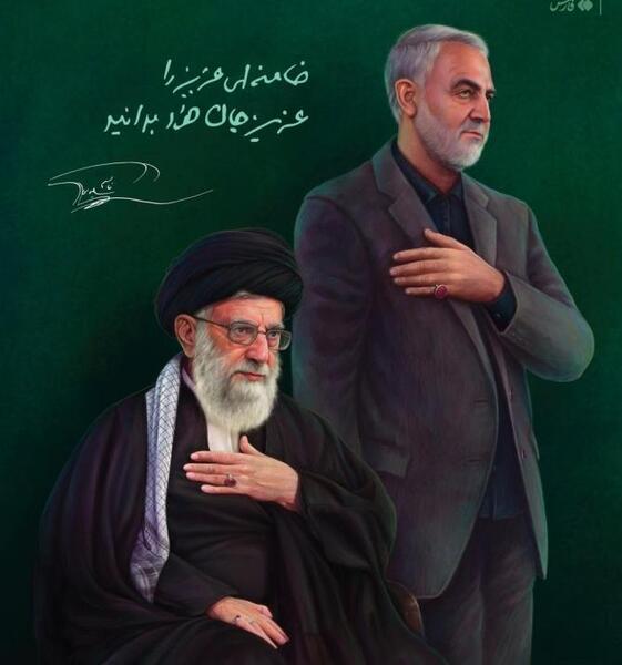 عکس حاج قاسم و امام خامنه ای